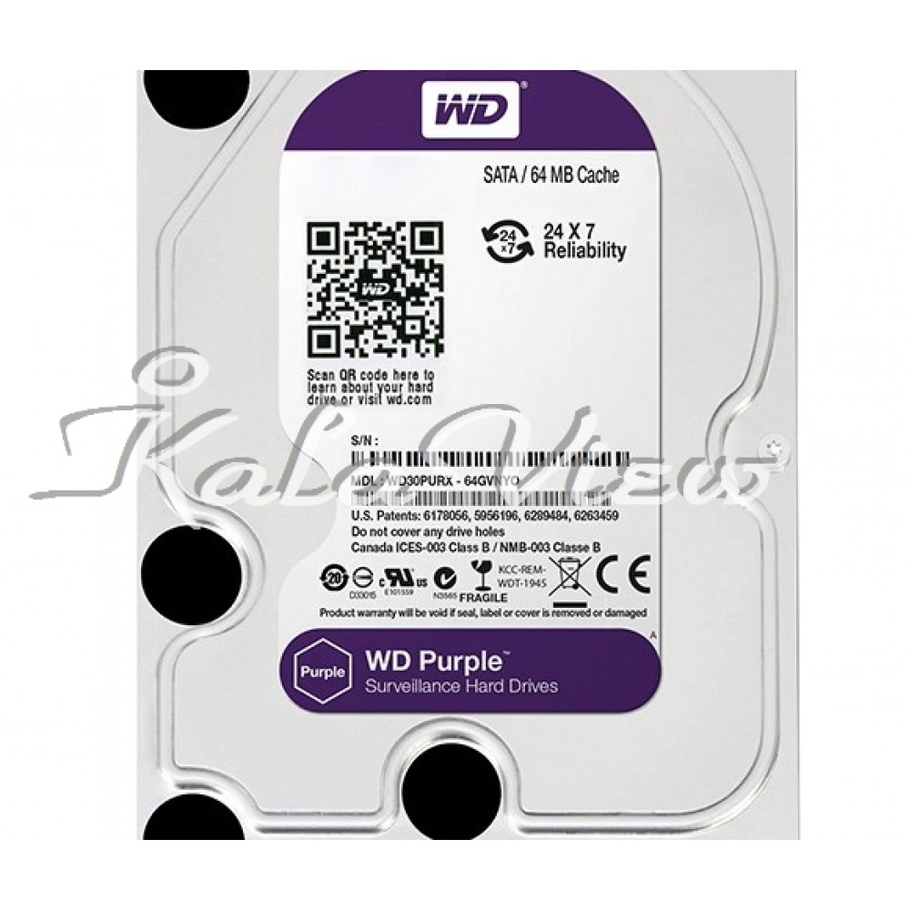هارد کامپیوتر وسترن Digital Purple Surveillance Edition 2TB 64MB Cache