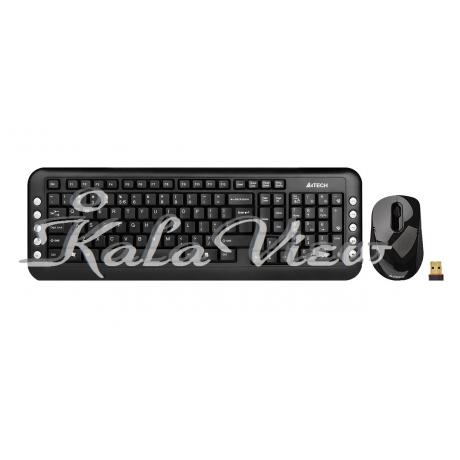 کیبورد کامپیوتر A4tech With Mouse Wireless 7200N
