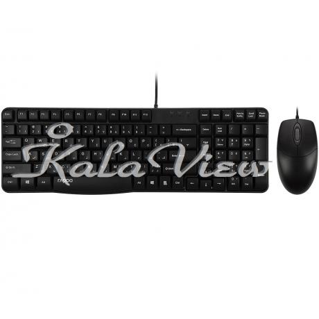 کیبورد کامپیوتر Rapoo N1820 Wired Mouse And keyboard With Persian Letters