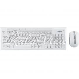 کیبورد کامپیوتر Rapoo 8200P Wireless Keyboard and Mouse With Persian Letters
