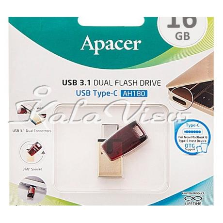 فلش مموری لوازم جانبی Apacer AH 180 USB Type C  16GB