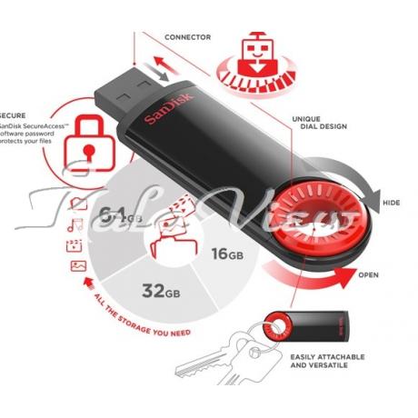 فلش مموری لوازم جانبی سن دیسک CRUZER DIAL CZ57  16GB