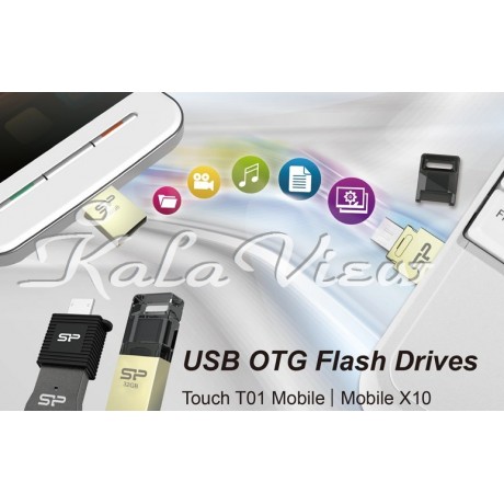 فلش مموری لوازم جانبی سیلیکون Power Touch T01 Mobile USB 2 0 With OTG Adapter  16GB