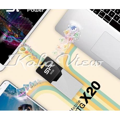 فلش مموری لوازم جانبی سیلیکون Power X20 OTG Flash  32GB