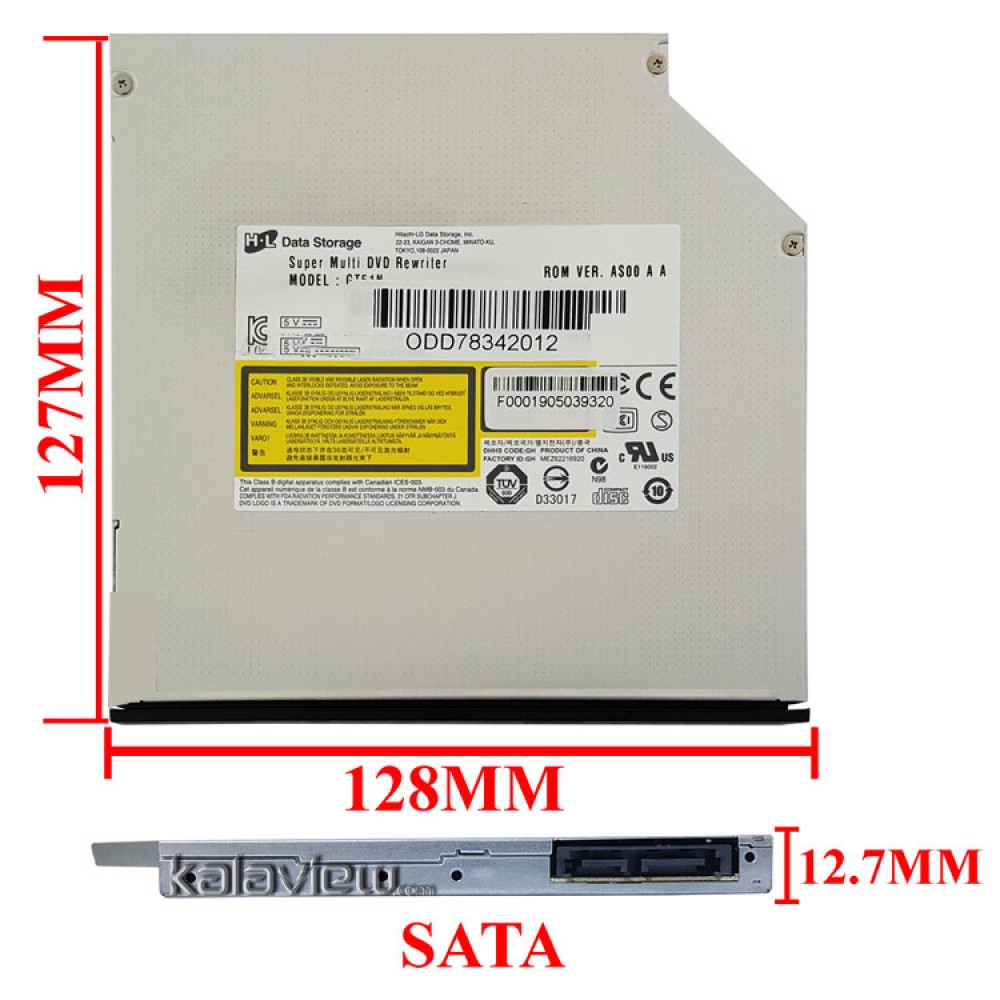درایو لپ تاپ دی وی دی رایتر H.L Sata Slim 12.7mm ریفر-شش ماه گارانتی
