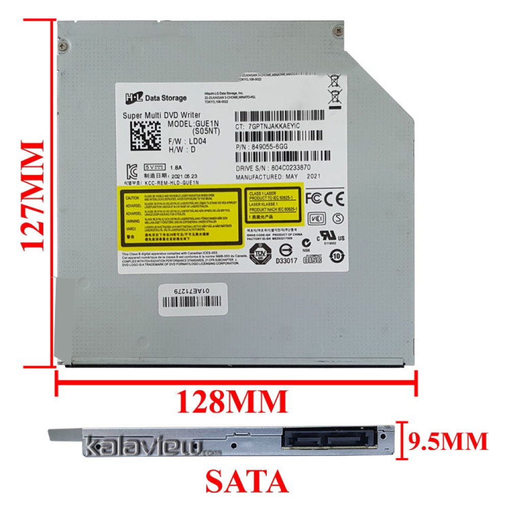 درایو لپ تاپ دی وی دی رایتر H.L Sata SuperSlim 9.5mm ریفر-شش ماه گارانتی
