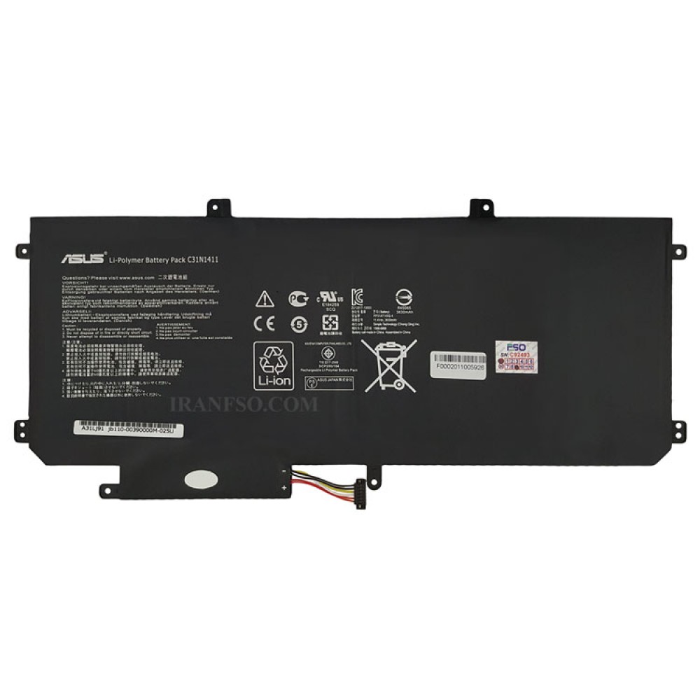 باتری لپ تاپ ایسوس ZenBook UX305 C31N1411 مشکی-داخلی-43 وات ساعت