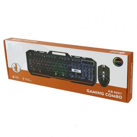 کیبورد و ماوس گیمینگ بک لایت اسکار گلد مدل KB-9001
