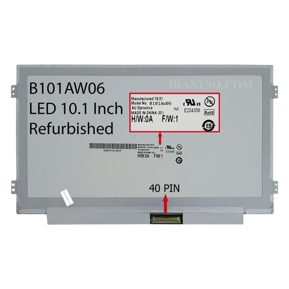 ال ای دی لپ تاپ 10.1 AUO B101AW06 نازک براق 40 پین-ریفر