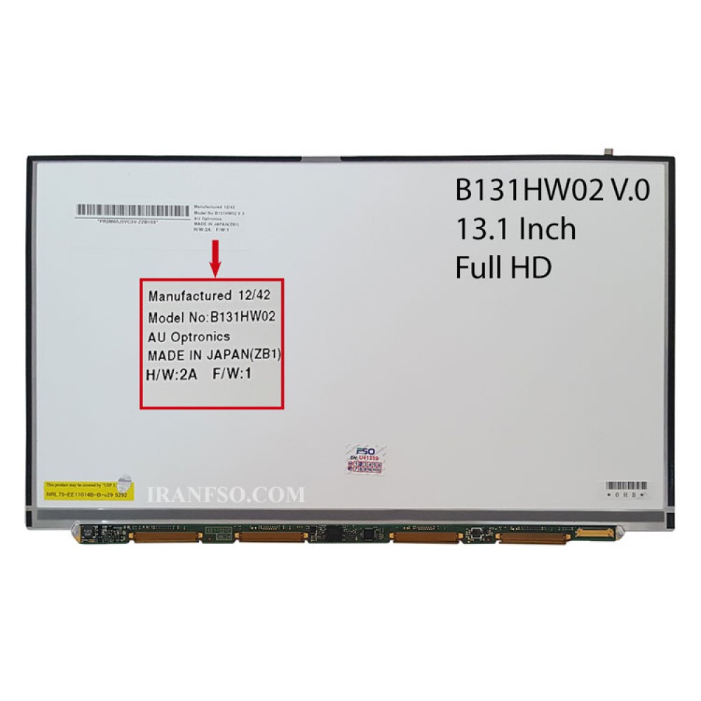 صفحه نمایش لپ تاپ LED 13.1 inch Slim 30 pin (1920 * 1080) FHD(2K) Glossy