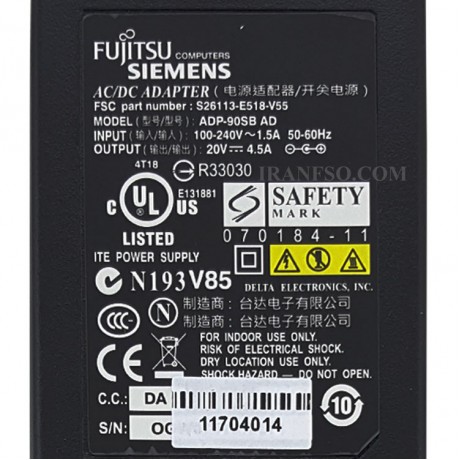 آداپتور لپ تاپ فوجیتسو 20V 4.5A Gimo Plus