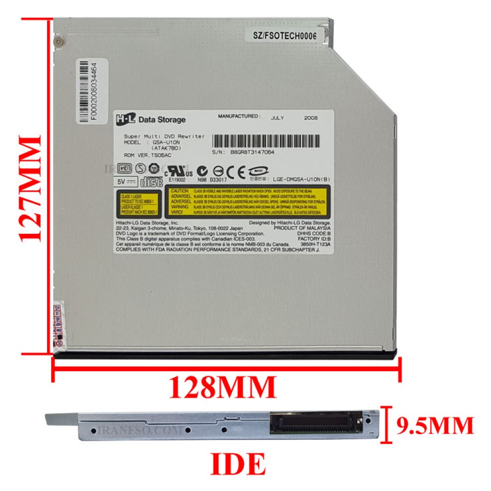 درایو لپ تاپ دی وی دی رایتر H.L IDE Superslim 9.5mm