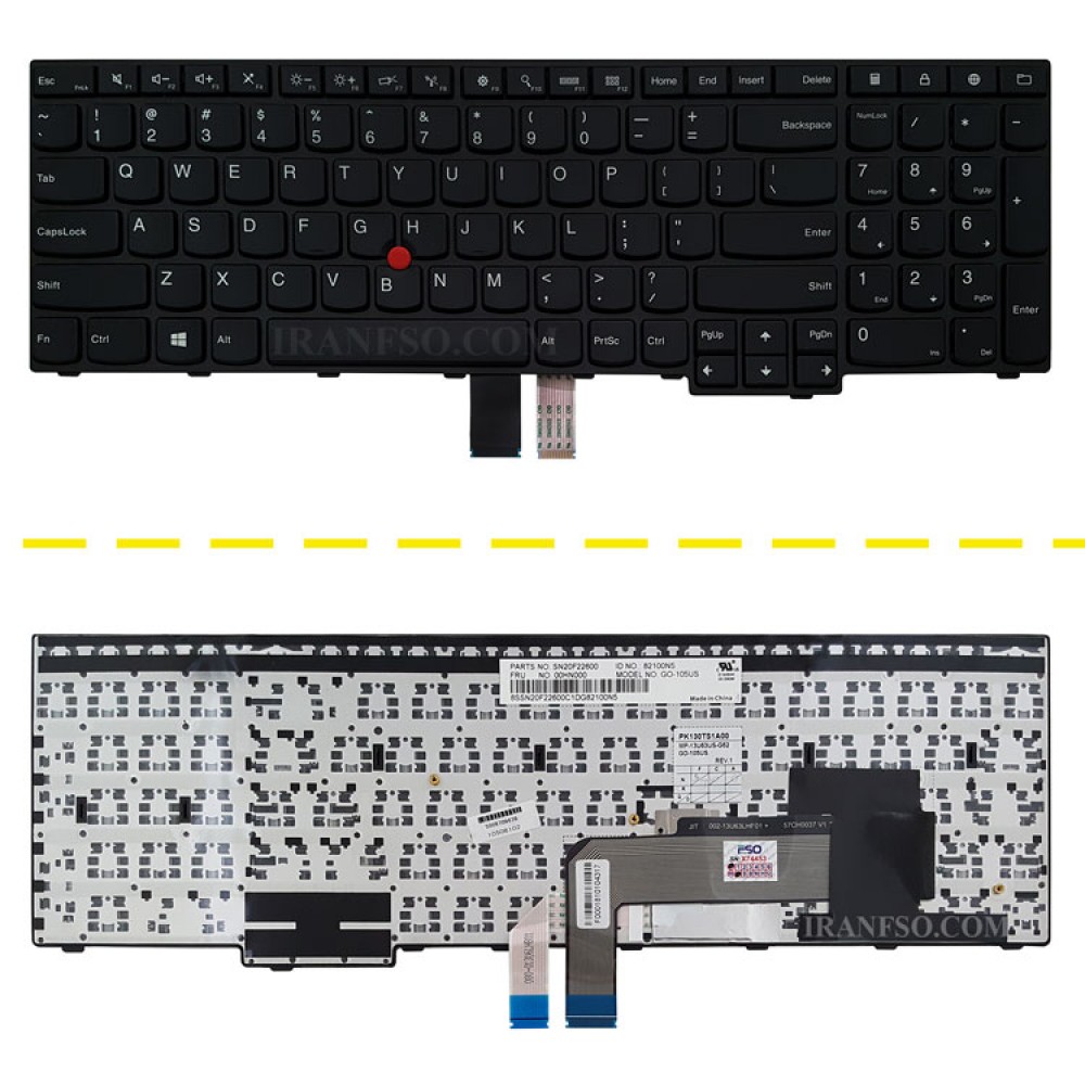 کیبرد لپ تاپ لنوو ThinkPad E550 مشکی-با موس-بافریم