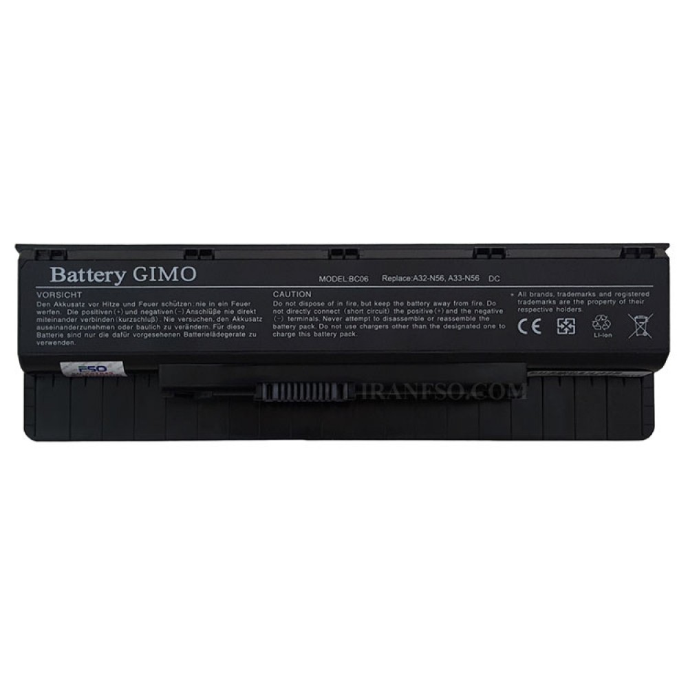 باتری لپ تاپ ایسوس Battery Asus N56 6Cell
