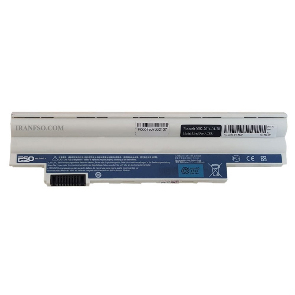 باتری لپ تاپ ایسر Aspire One D255-6Cell سفید