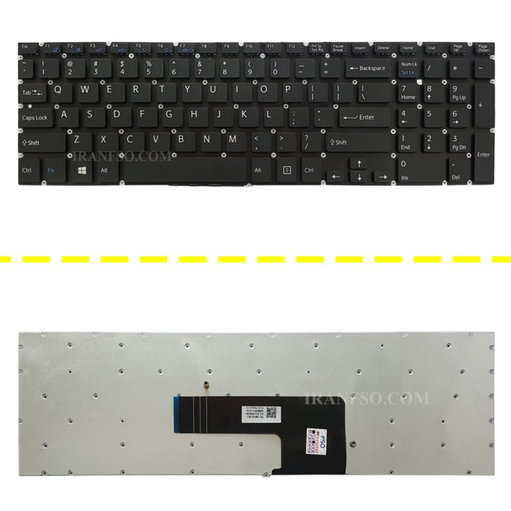 کیبرد لپ تاپ سونی SVF152-SVF153 مشکی-اینترکوچک بدون فریم