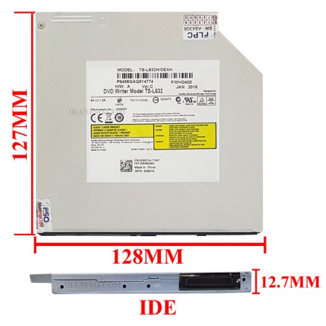درایو لپ تاپ دی وی دی رایتر IDE Slim 12.7mm برای توشیبا