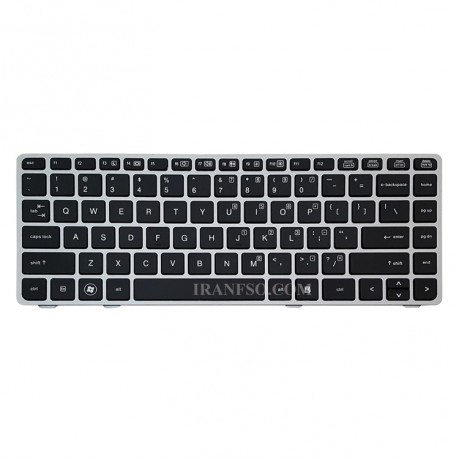 کیبرد لپ تاپ اچ پی EliteBook 8460B مشکی-بدون موس با فریم نقره ای