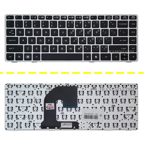 کیبرد لپ تاپ اچ پی EliteBook 8460B مشکی-بدون موس با فریم نقره ای