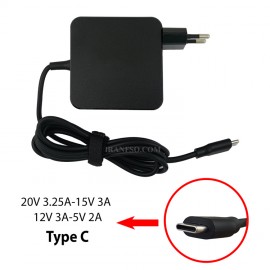 آداپتور تبلت-موبایل-لپ تاپ 20V 3.25A-15V 3A-12V 3A-5V 2A Type C مربعی