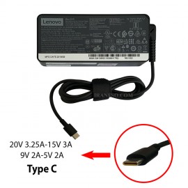 آداپتور لپ تاپ لنوو 20V 3.25A_15V 3A_9V 2A_5V 2A Type C_Gimo Plus مستطیلی