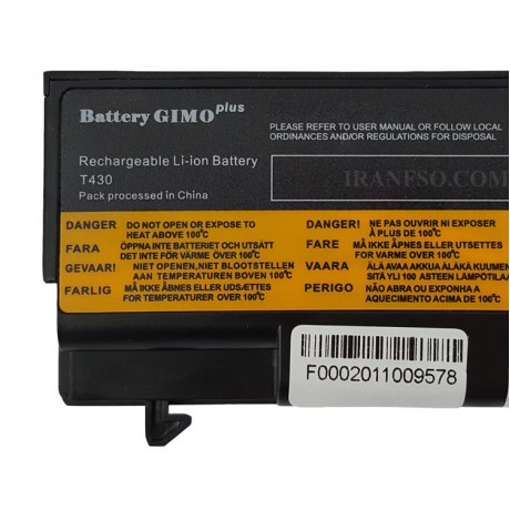 باتری لپ تاپ لنوو ThinkPad T430-6Cell Gimo Plus مشکی-49 وات ساعت