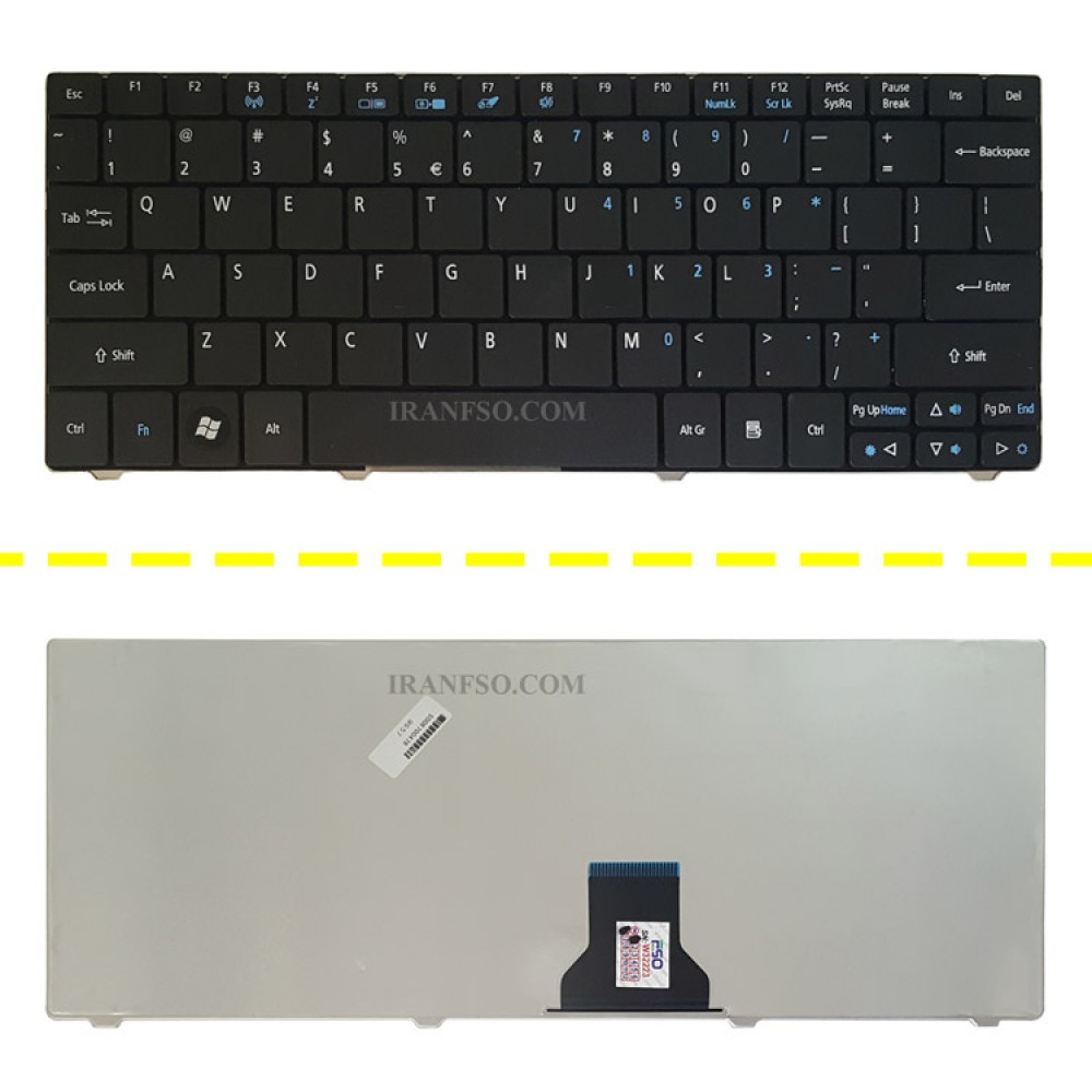 کیبورد لپ تاپ ایسر Aspire one 751h