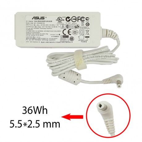 آداپتور لپ تاپ ایسوس 12V 3A Gimo Plus سفید