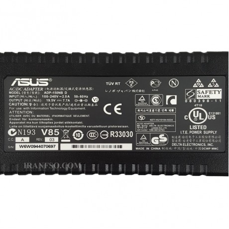 آداپتور لپ تاپ ایسوس 19.5V 7.7A Gimo Plus سرنرمال