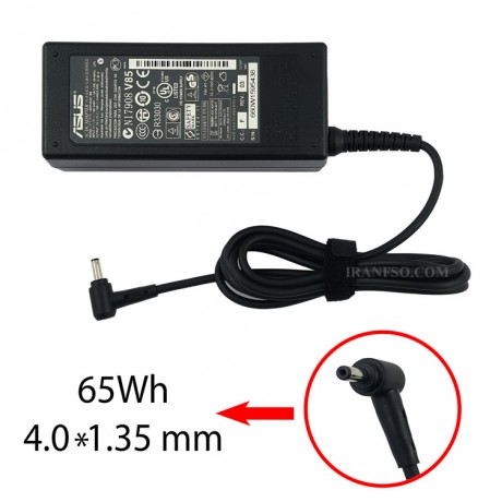 آداپتور لپ تاپ ایسوس 19V 3.42A Gimo Plus زنبوکی سرفیش بزرگ-مستطیلی