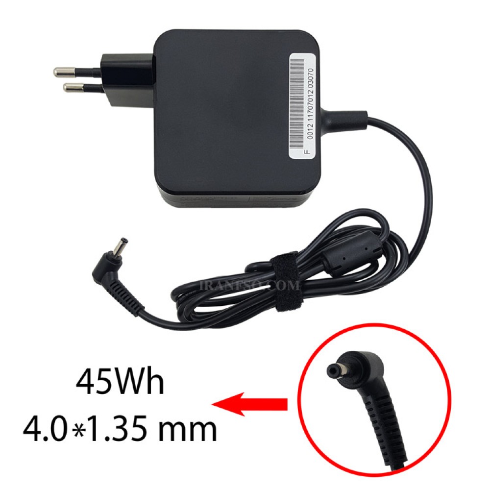 آداپتور لپ تاپ ایسوس 19V 2.37A مربعی زنبوکی سرفیش بزرگ 4*1.35mm