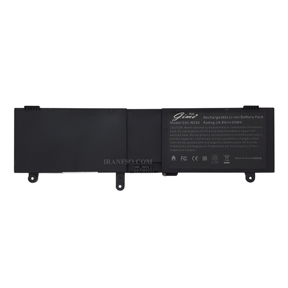 باتری لپ تاپ ایسوس N550 Q550 Gimo Plus مشکی داخلی-59 وات ساعت