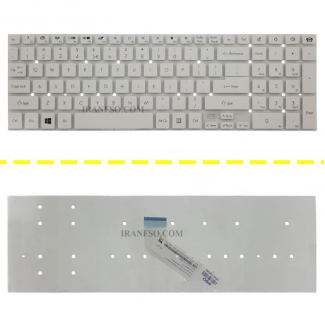 کیبرد لپ تاپ ایسر Keyboard Acer Aspire E1-570 سفید-اینتر کوچک بدون فریم