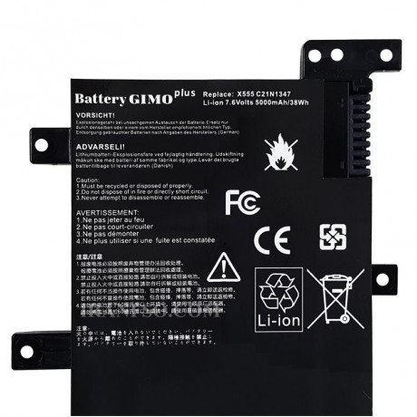 باتری لپ تاپ ایسوس X555-A555_C21N1347_Gimo Plus مشکی-داخلی