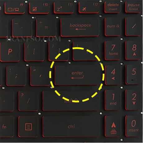 کیبرد لپ تاپ ایسوس TUF Gaming FX505 مشکی-اینترکوچک-بابک لایت-بدون فریم با کلید پاور