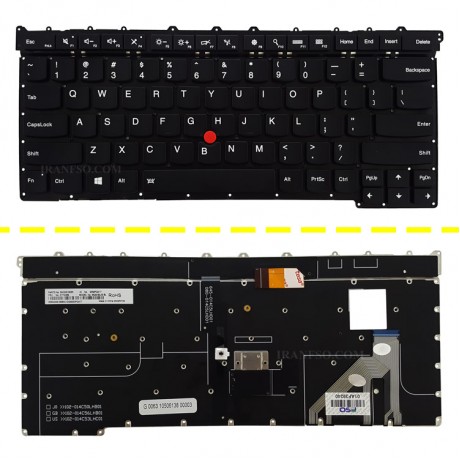 کیبرد لپ تاپ لنوو ThinkPad X1 Carbon GEN 3 مشکی-اینترکوچک-با موس و بک لایت