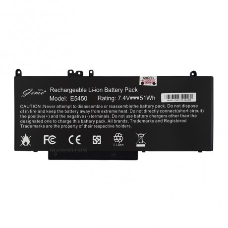 باتری لپ تاپ دل Latitude E5450_G5M10 Gimo Plus مشکی-51 وات ساعت