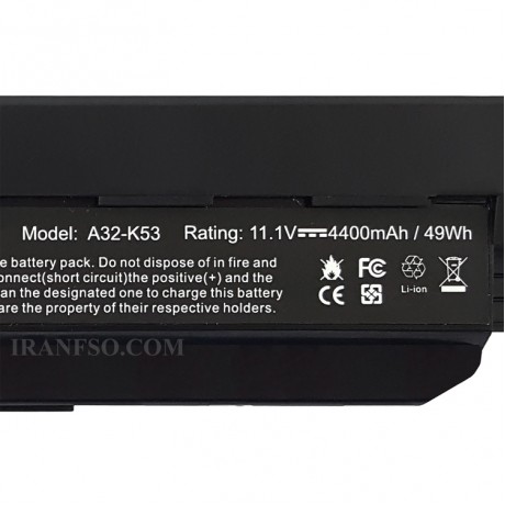 باتری لپ تاپ ایسوس K53-6Cell Gimo Plus مشکی-49 وات ساعت