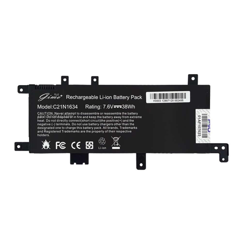 باتری لپ تاپ ایسوس Battery Asus VivoBook X542 C21N1634_Gimo Plus مشکی داخلی-38 وات ساعت