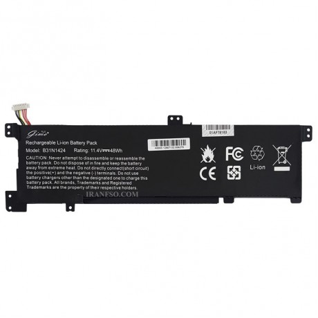 باتری لپ تاپ ایسوس K401_B31N1424_Gimo Plus مشکی داخلی-48 وات ساعت