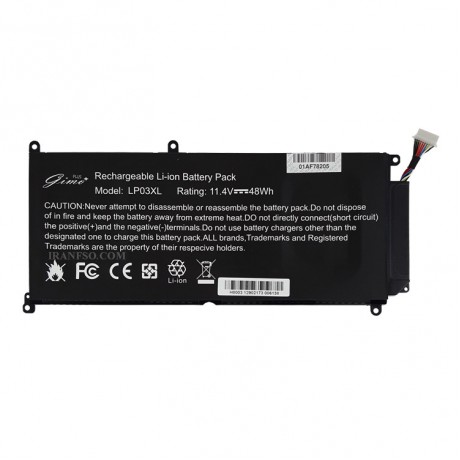 باتری لپ تاپ اچ پی ENVY 15-AE_LP03XL_Gimo Plus مشکی داخلی-48 وات ساعت