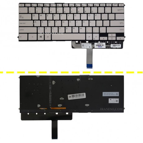 کیبرد لپ تاپ ایسوس ZenBook 3 Delux UX490 نقره ای-اینترکوچک-بابک لایت-بدون فریم