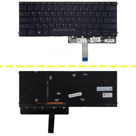 کیبرد لپ تاپ ایسوس ZenBook 3 Delux UX490 سرمه ای-اینترکوچک-بابک لایت-بدون فریم