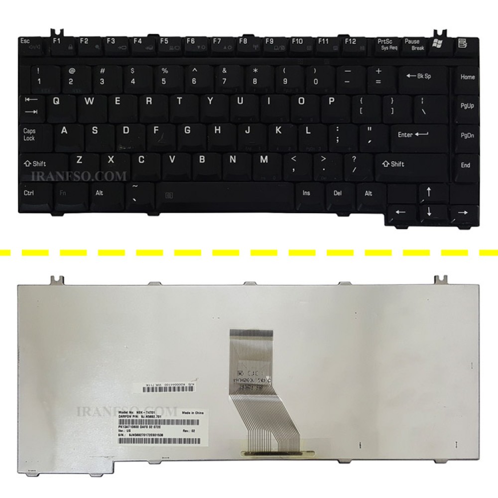 کیبرد لپ تاپ توشیبا Keyboard Toshiba Satellite Pro A10 مشکی دست دوم