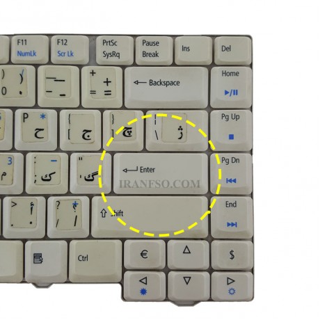 کیبرد لپ تاپ ایسر Keyboard Acer Aspire 4710 سفید دست دوم