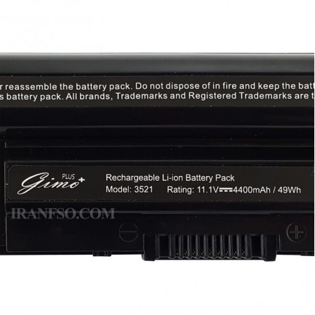 باتری لپ تاپ دل Battery Laptop Dell Inspiron 3521_6Cell Gimo Plus مشکی-4400 میلی آمپر ساعت