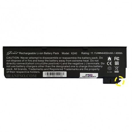 باتری لپ تاپ لنوو Battery Lenovo ThinkPad X260-6Cell Gimo Plus مشکی-49 وات ساعت