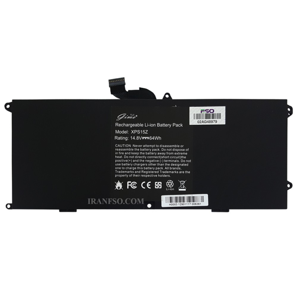 باتری لپ تاپ دل XPS 15Z-0HTR7 Gimo Plus مشکی داخلی-64 وات ساعت