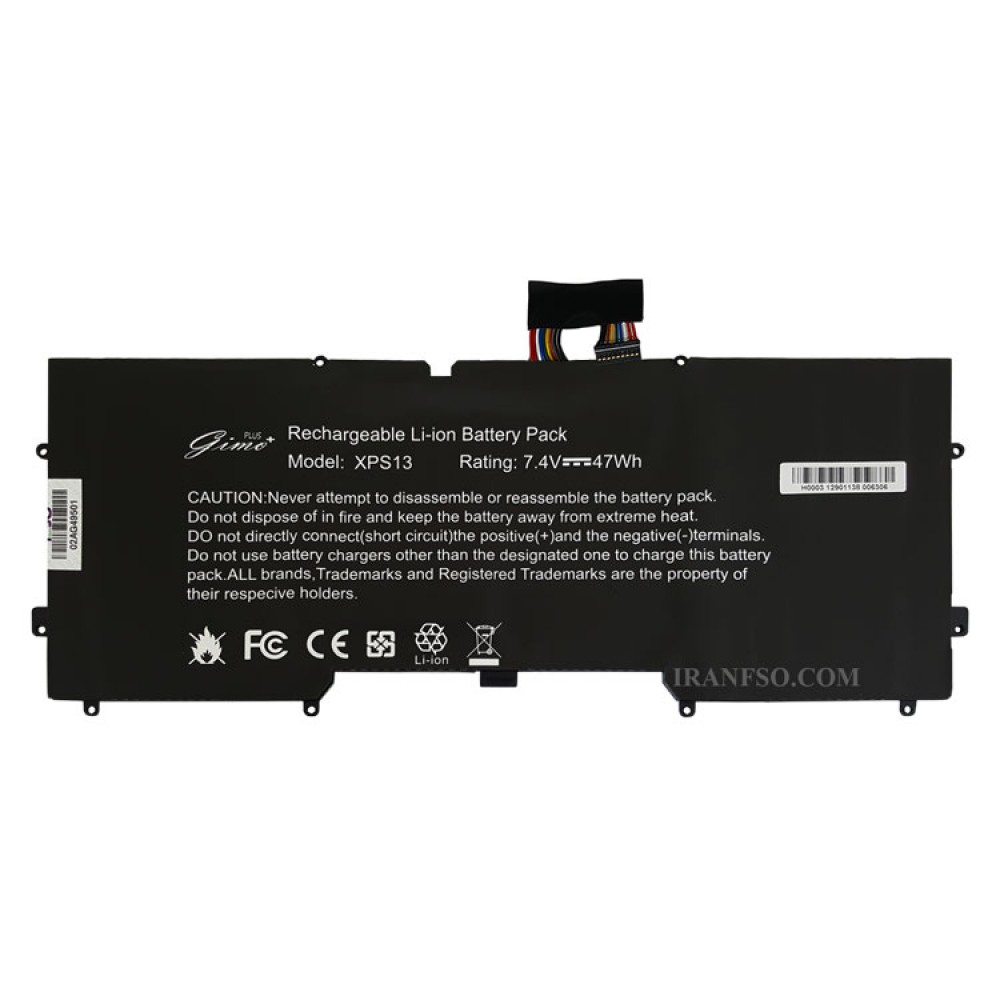 باتری لپ تاپ دل XPS 13_Y9N00 Gimo Plus مشکی داخلی-47 وات ساعت