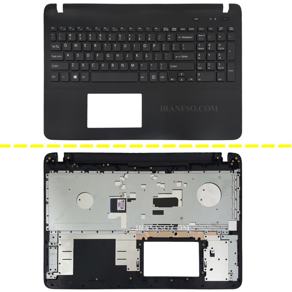 کیبرد لپ تاپ سونی Keyboard Sony SVF152 مشکی-با قاب C خط و خش دار